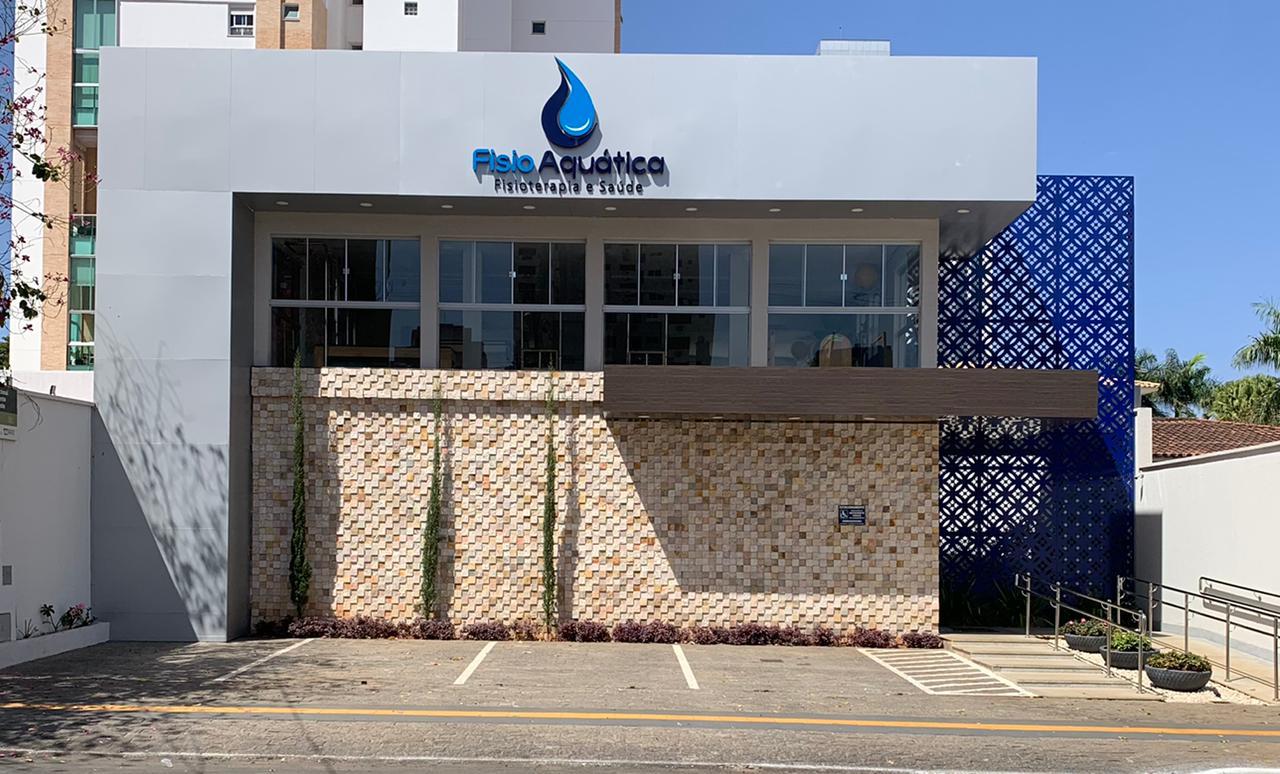 Fachada da clínica Fisio Aquática, no Setor Marista, em Goiânia